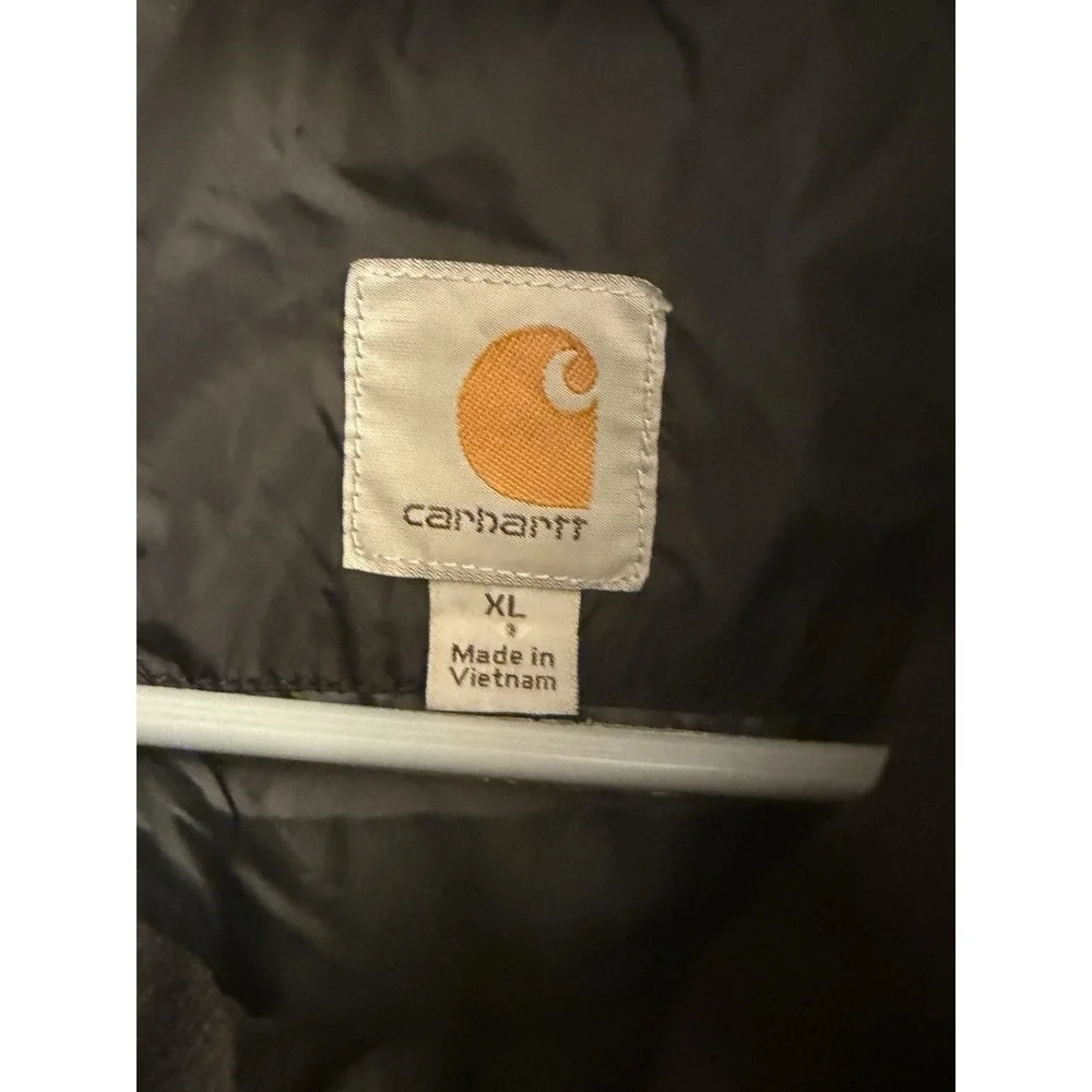 Carhartt Vest Mens XL Black Quilted Lightweight Insulated Puffer  A&W Root Beer